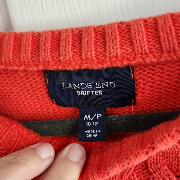 Lands’ End The Drifter Crew Neck Knit Sweater Sz Med Petite - Picture 3 of 8